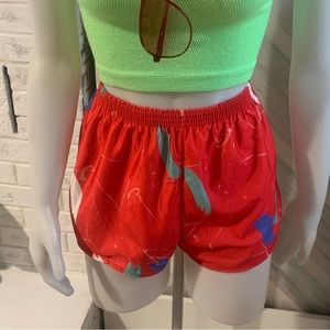 Retro elastic high waisted 80’s nylon shorts